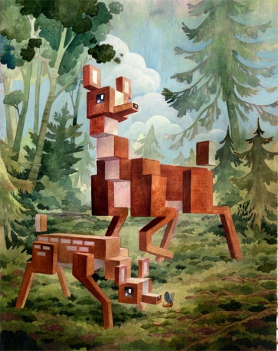Laura Bifano - Menagerie - Dipinti di animali 8bit in 3D Laura Bifano - Menagerie - Dipinti di animali 8bit in 3D