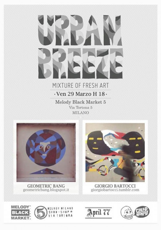 Urban Breeze - Giorgio Bartocci + Geometric Bang - Mostra di urban art a Milano