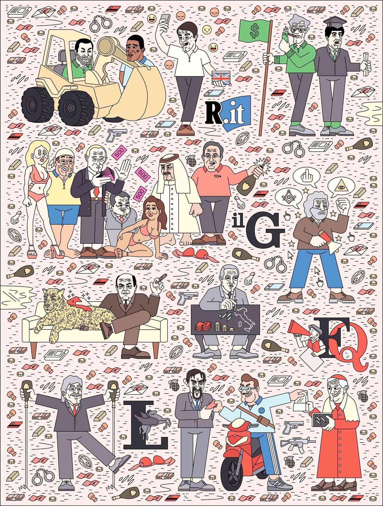 The italian pop culture illustrated by Filippo Fontana Collater.al