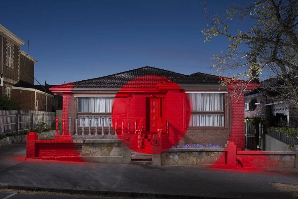 Houses like a canvas, street art by Ian Strange | Collater.al