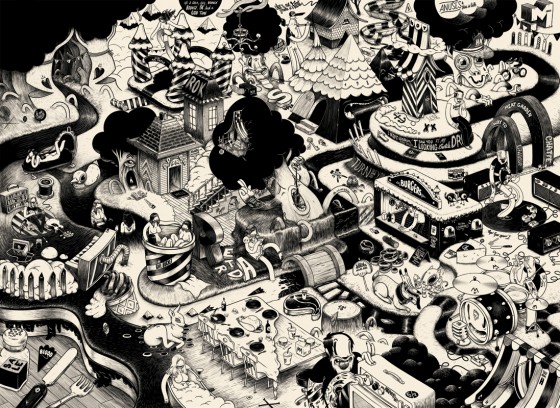 Matthieu Bessudo aka Mc Bess - Illustrazione surreale in bianco e nero