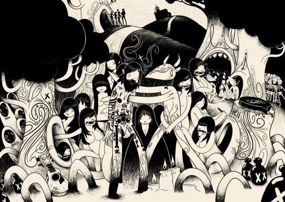 Matthieu Bessudo aka Mc Bess - Illustrazione surreale in bianco e nero