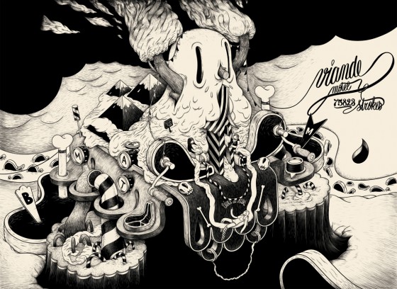 Matthieu Bessudo aka Mc Bess - Illustrazione surreale in bianco e nero