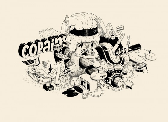 Matthieu Bessudo aka Mc Bess - Illustrazione surreale in bianco e nero