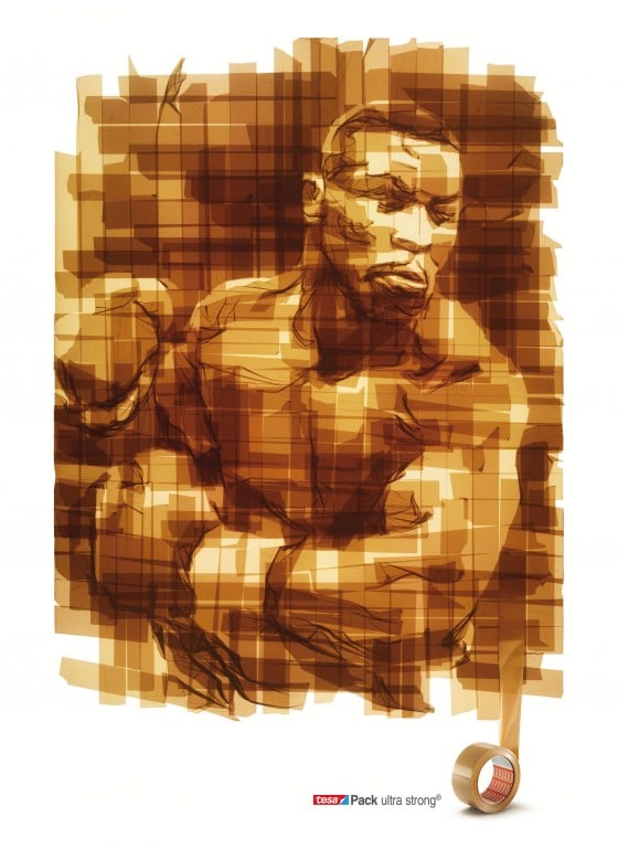 Mark Khaisman - Tape Art, opere in nastro adesivo su plexi-glass retro illuminato - TESA