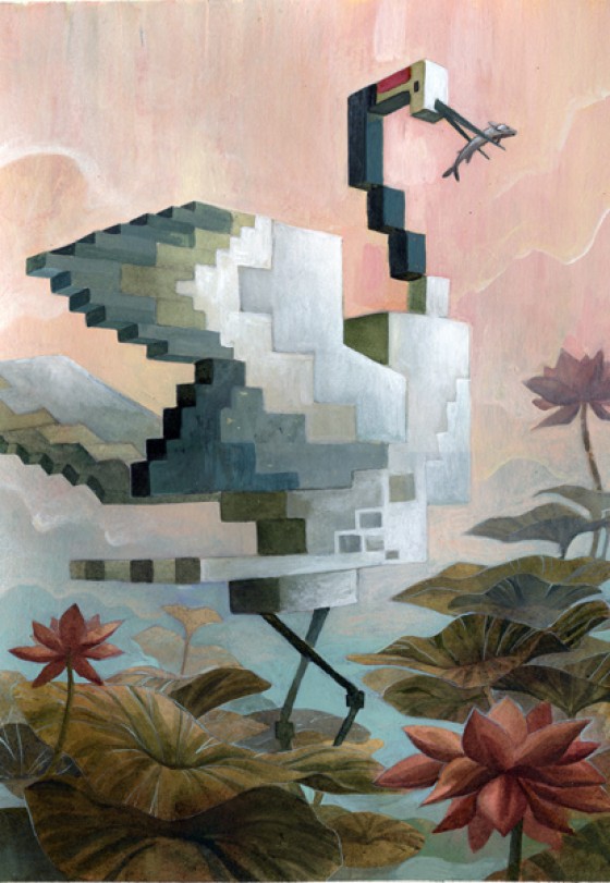 Laura Bifano - Menagerie - Dipinti di animali 8bit in 3D