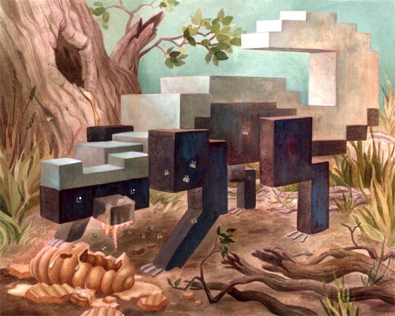 Laura Bifano - Menagerie - Dipinti di animali 8bit in 3D