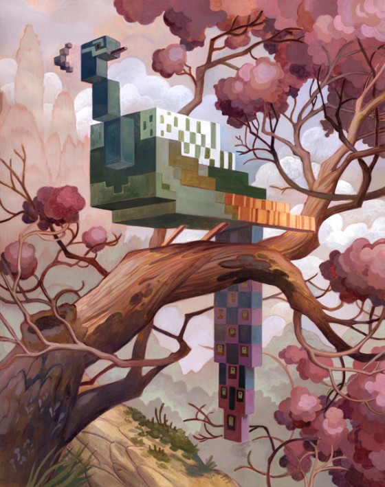 Laura Bifano - Menagerie - Dipinti di animali 8bit in 3D