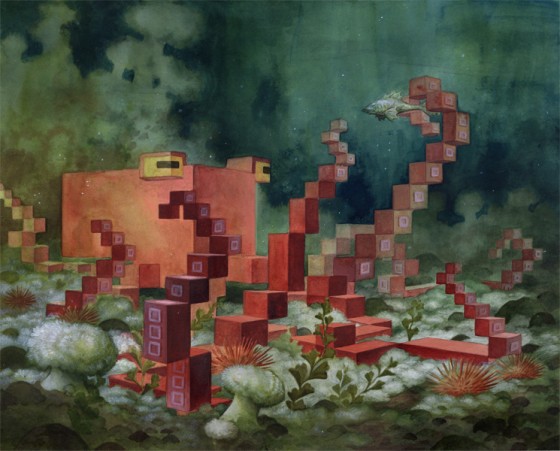 Laura Bifano - Menagerie - Dipinti di animali 8bit in 3D