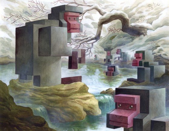 Laura Bifano - Menagerie - Dipinti di animali 8bit in 3D