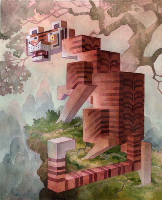 Laura Bifano - Menagerie - Dipinti di animali 8bit in 3D