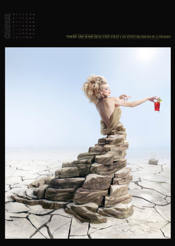 Campari Calendario 2012 - 12 scatti firmati Dimitri Daniloff con protagonista Milla Jovovich