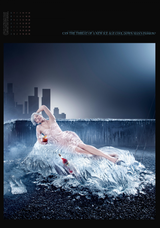 Campari Calendario 2012 - 12 scatti firmati Dimitri Daniloff con protagonista Milla Jovovich