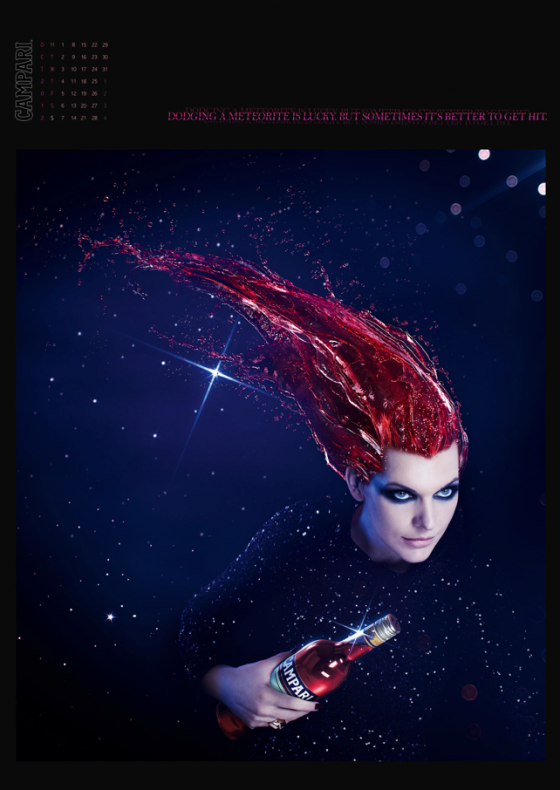 Campari Calendario 2012 - 12 scatti firmati Dimitri Daniloff con protagonista Milla Jovovich