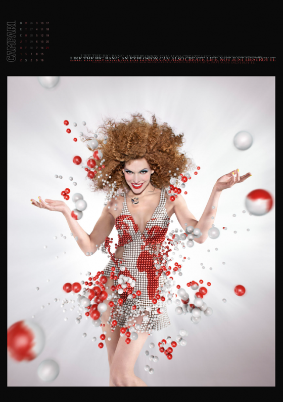 Campari Calendario 2012 - 12 scatti firmati Dimitri Daniloff con protagonista Milla Jovovich