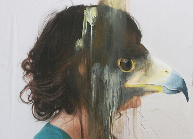 Charlotte Caron - Animali dipinti sopra ritratti fotografici