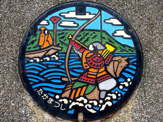 Japanese manhole cover - Tombini decorati