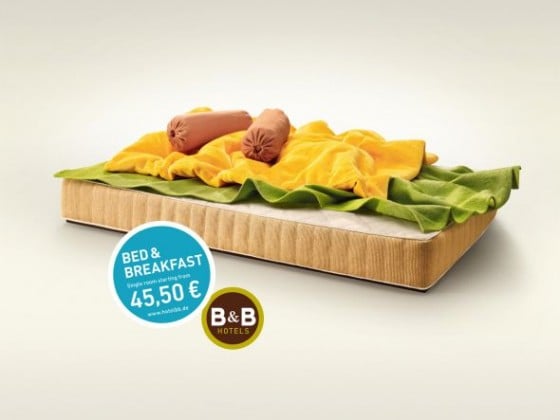 B&B Hotels - Campagna pubblicitaria con letti a forma di toast. B&B Hotels - Campagna pubblicitaria con letti a forma di toast.