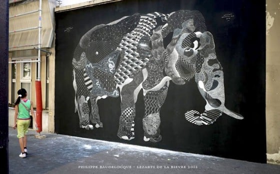 Philippe Baudelocque - Animali disegnati a gessetti a Parigi