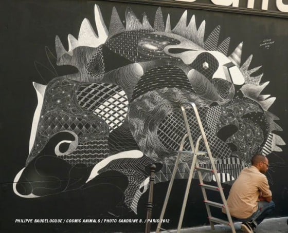 Philippe Baudelocque - Animali disegnati a gessetti a Parigi