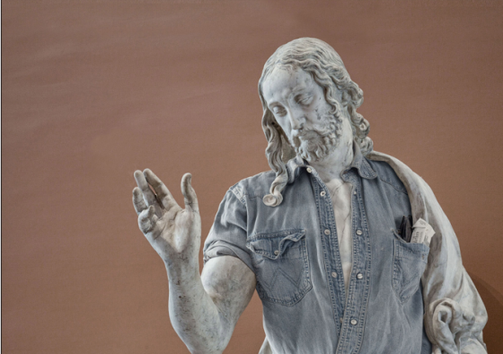 Lèo Caillard e Alexis Persani - Hipster in Stone - Sculture classiche con abbigliamento hipster