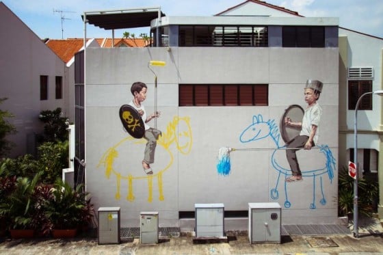 Zacharevic - Singapore - La street art interattiva dell'artista lituano Zacharevic - Singapore - La street art interattiva dell'artista lituano