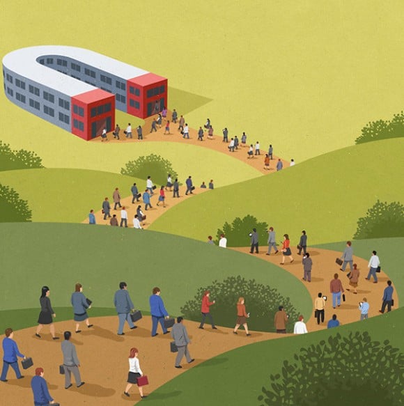 John Holcroft è un illustratore che in modo satirico rappresenta la società di oggi
