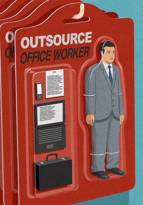 John Holcroft è un illustratore che in modo satirico rappresenta la società di oggi