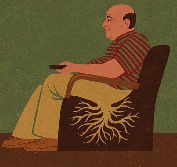 John Holcroft è un illustratore che in modo satirico rappresenta la società di oggi