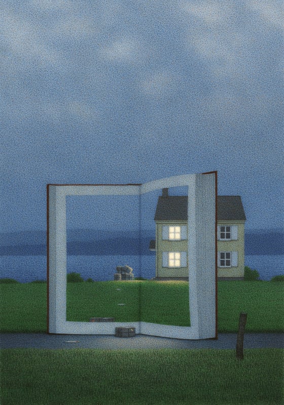nei lavori di Quint Buchholz ci si perde nel mondo dei libri