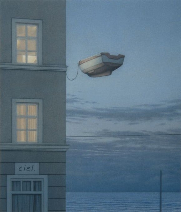 nei lavori di Quint Buchholz  ci si perde nel mondo dei libri