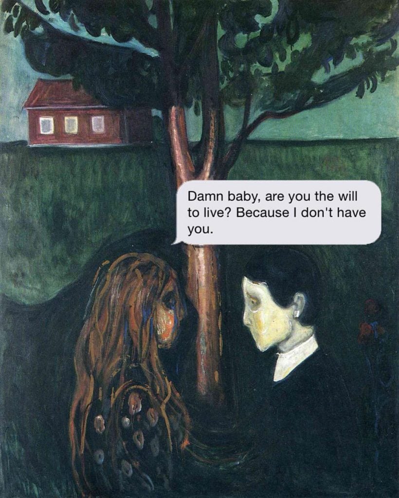Texts From Your Existentialist, gli sms esistenzialisti delle opere d’arte | Collater.al