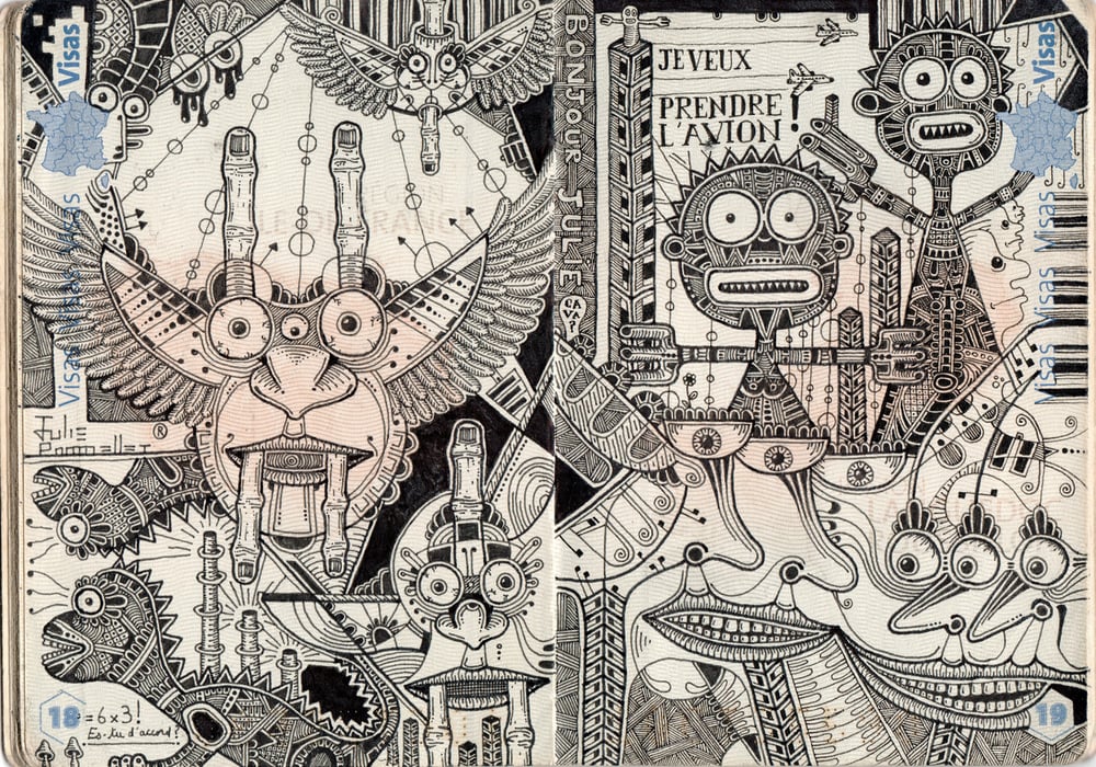 I passaporti pieni di doodles di Leonard Combier | Collater.al