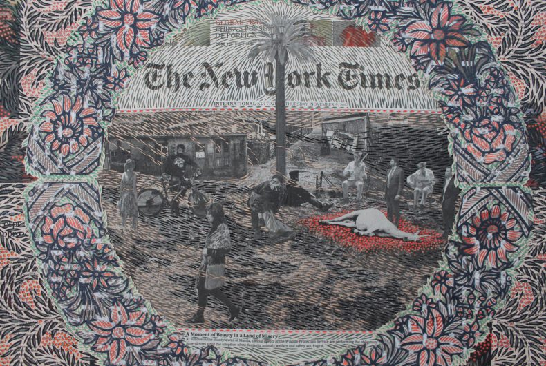 Myriam Dion transforms newspapers into works of art
