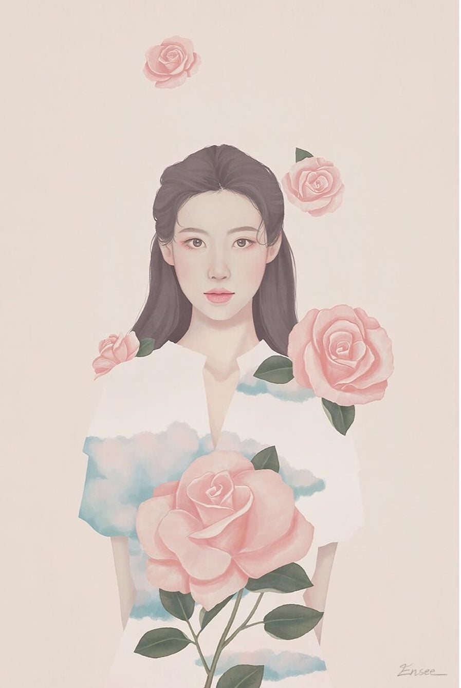 Ensee, illustrazioni di donne fragili come fiori | Collater.al