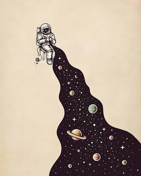 Nello spazio insieme a Buko, illustrazioni galattiche | Collater.al 15