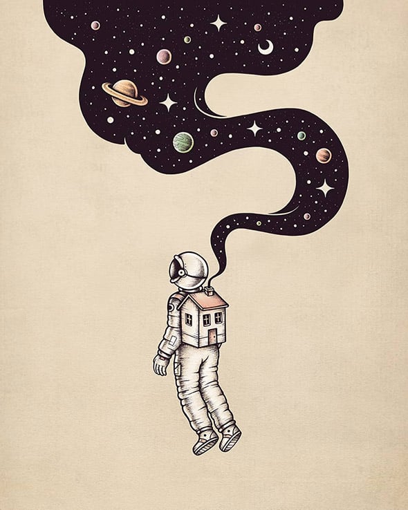 Nello spazio insieme a Buko, illustrazioni galattiche | Collater.al 9
