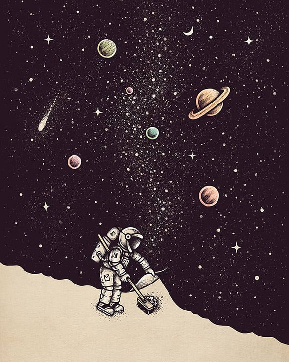 Nello spazio insieme a Buko, illustrazioni galattiche | Collater.al 13