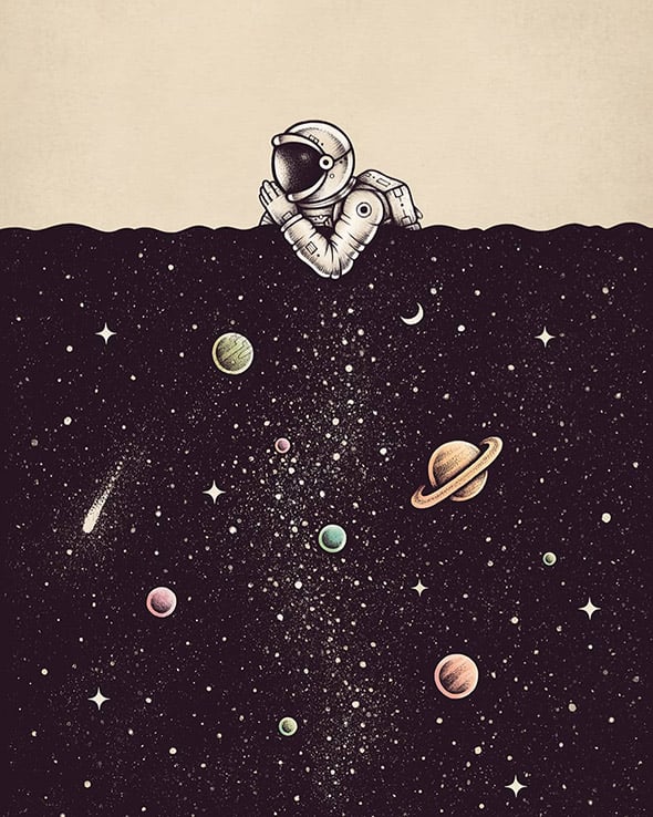 Nello spazio insieme a Buko, illustrazioni galattiche | Collater.al 9