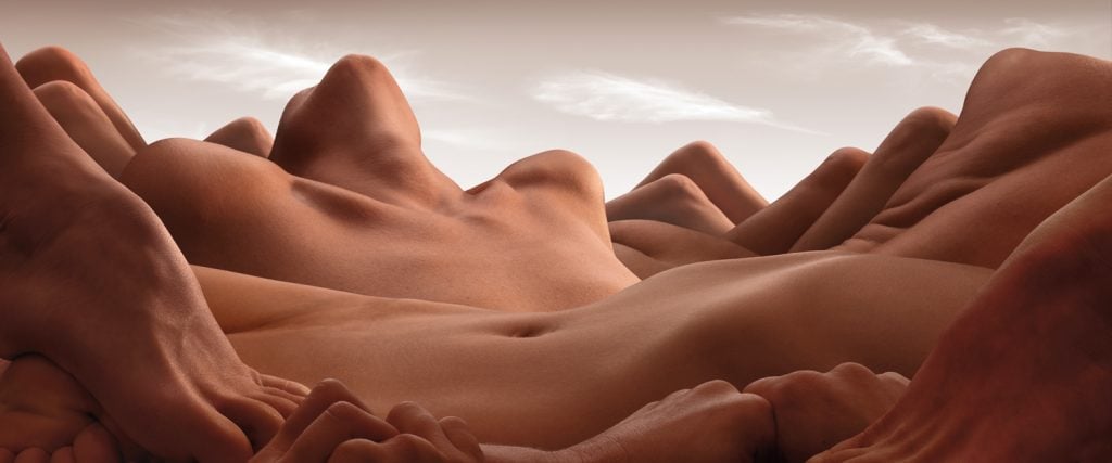 Bodyscapes, landscapes formed from human bodies by Carl Warner