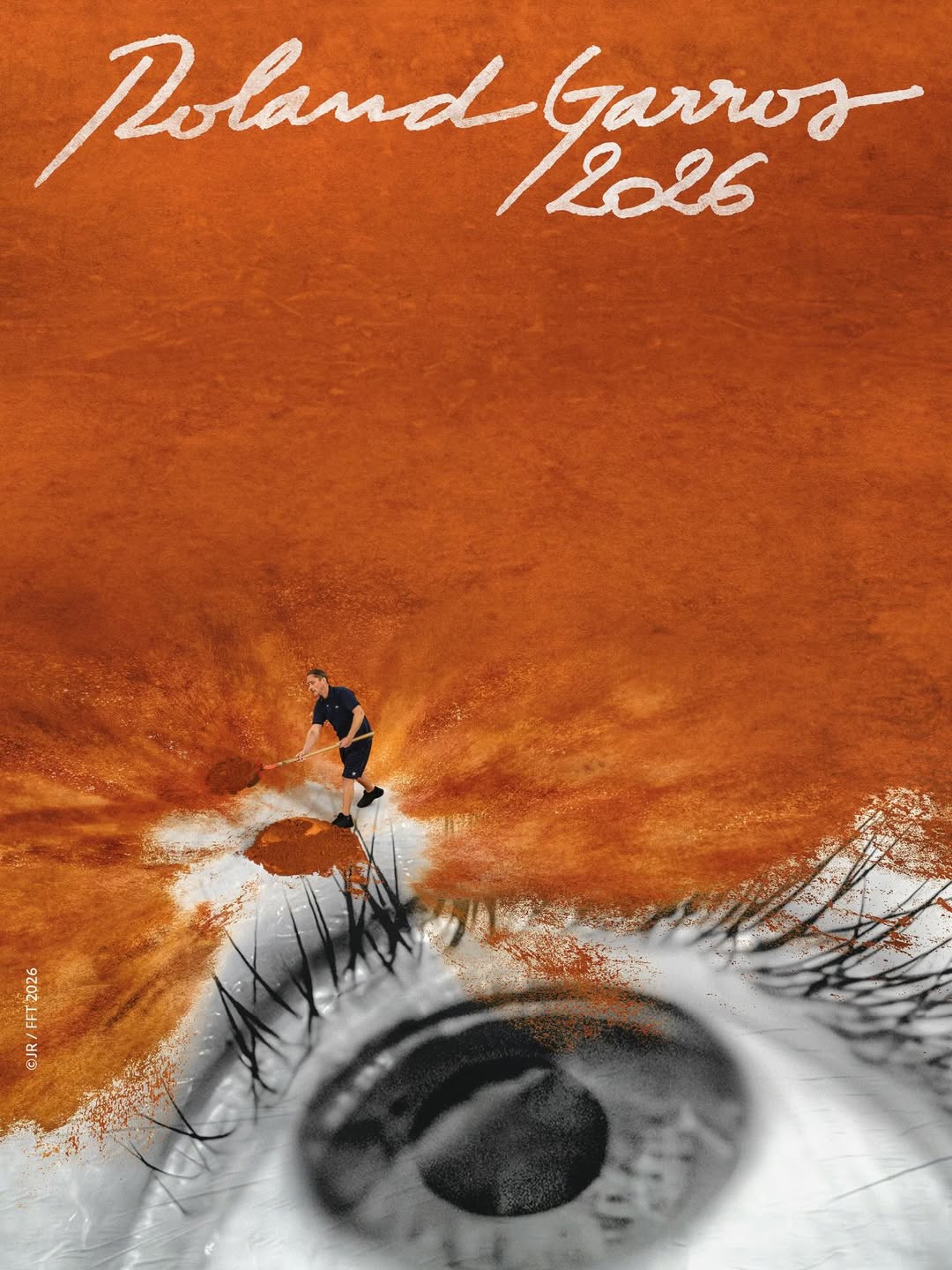 JR's poster for Roland-Garros turns its gaze to the red clay